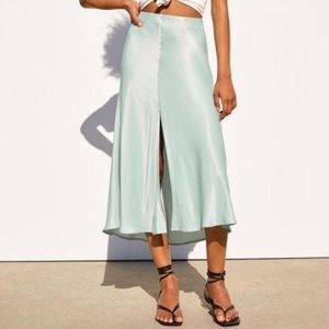 Zara satin midi skirt